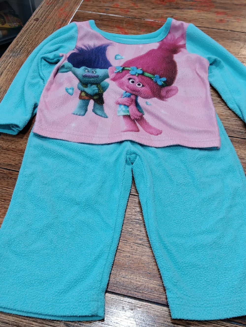 Dreamworks Trolls Pink & Aqua Fleece Pajama Set